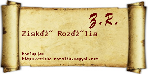 Ziskó Rozália névjegykártya