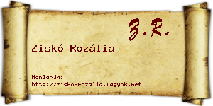 Ziskó Rozália névjegykártya